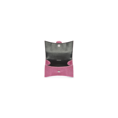 WOMEN'S HOURGLASS XS HANDBAG WITH RHINESTONES IN PINK