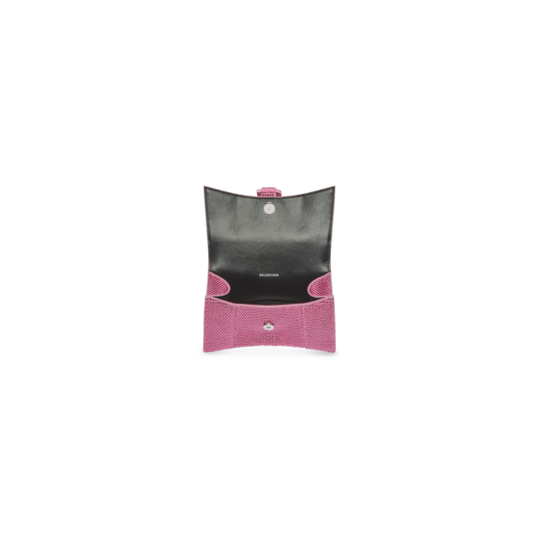 WOMEN'S HOURGLASS XS HANDBAG WITH RHINESTONES IN PINK