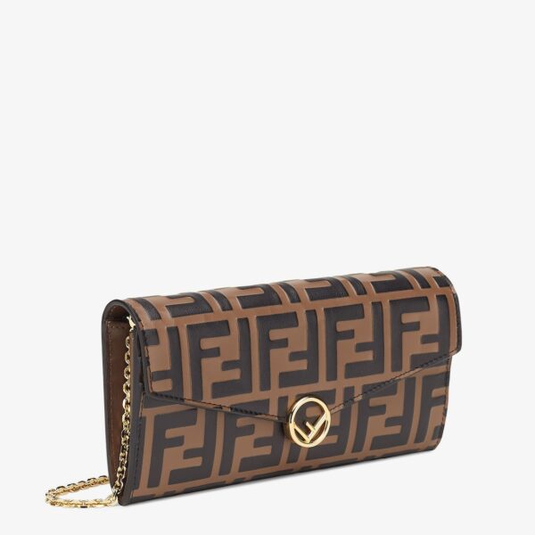Fendi Continental Brown Leather Wallet