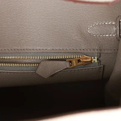 Hermès Special Order (HSS) Birkin 25 Beton and Gris Asphalte Ostrich Brushed Gold Hardware