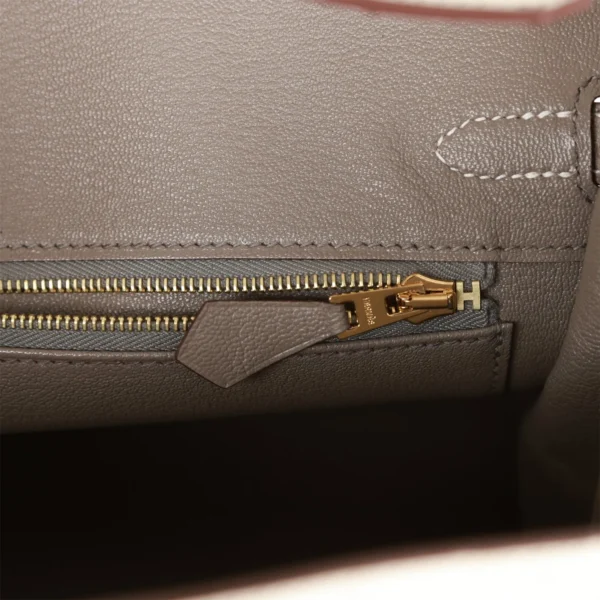 Hermès Special Order (HSS) Birkin 25 Beton and Gris Asphalte Ostrich Brushed Gold Hardware