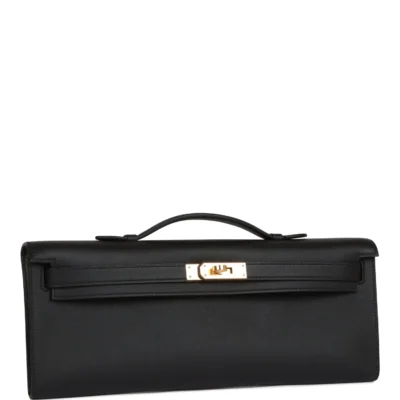 Hermès Kelly Cut Black Swift Gold Hardware