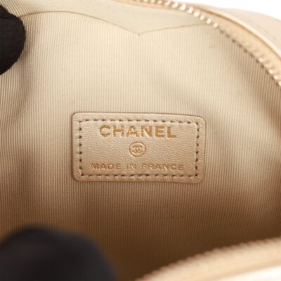 Chanel CC In Love Heart Clutch with Chain Gold Lambskin Light Gold