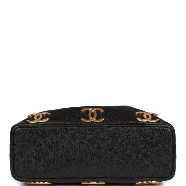 Vintage Chanel CC Bucket Bag Black Caviar Gold Hardware