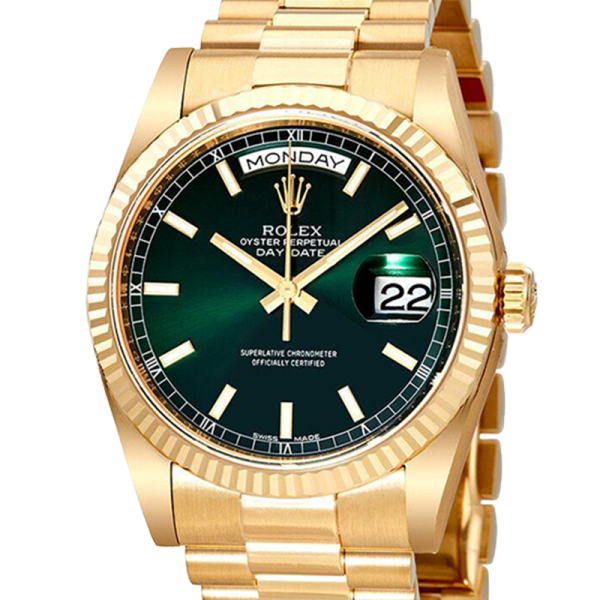 Rolex Day-Date 118238GNSP 36MM Green Dial Yellow Gold-tone Case