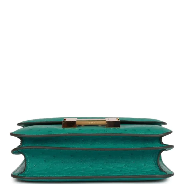Hermès Constance 18 Vert Verone Ostrich Gold Hardware