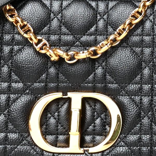 724823902f018f35a2d0f6960c2c43b6 CHRISTIAN DIOR Calfskin Cannage Medium Caro Bag Black