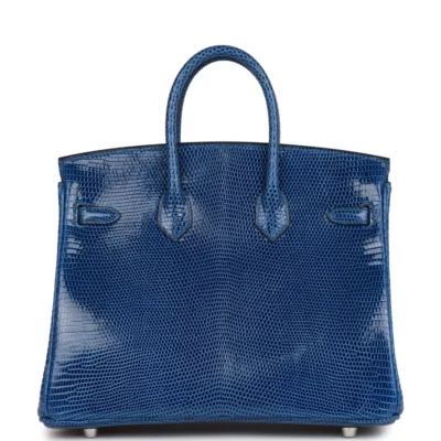 Hermès Birkin 25 Bleu Saphir Lizard Palladium Hardware