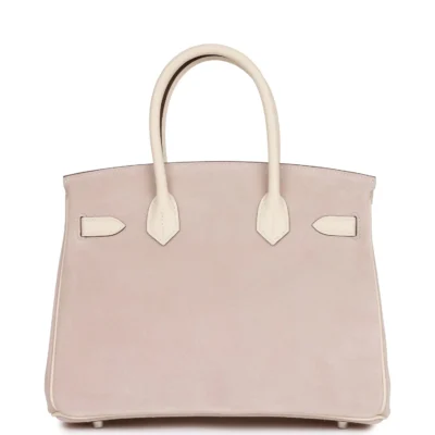 爱马仕 Birkin 30 Glycine Grizzly Nata Swift 皮革 钯金五金 包