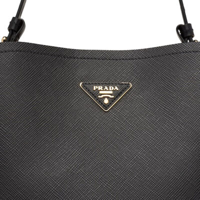 Prada Saffiano Leather Prada Matinée Bag in Black