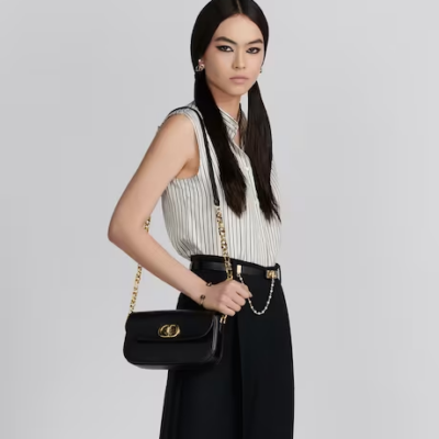 30 MONTAIGNE AVENUE BAG Black Box Calfskin