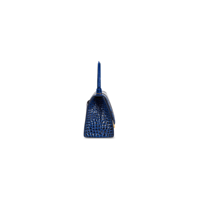 7344d6112547bcfabdfe4ed1c980cfe6 WOMEN'S HOURGLASS SMALL HANDBAG CROCODILE EMBOSSED IN NAVY
