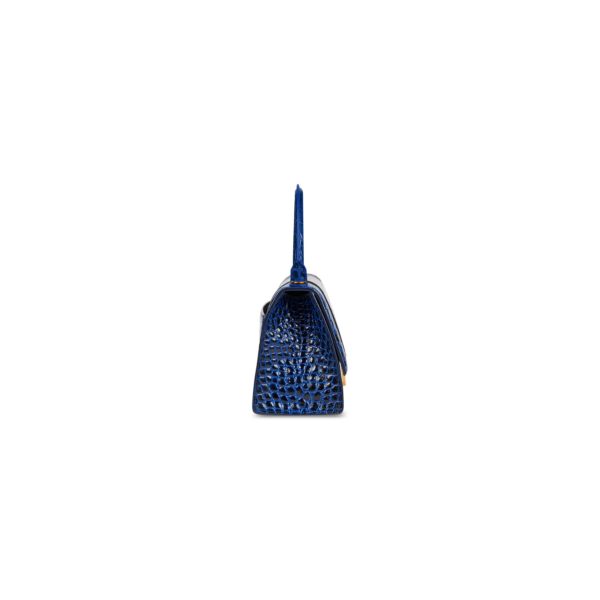 7344d6112547bcfabdfe4ed1c980cfe6 WOMEN'S HOURGLASS SMALL HANDBAG CROCODILE EMBOSSED IN NAVY