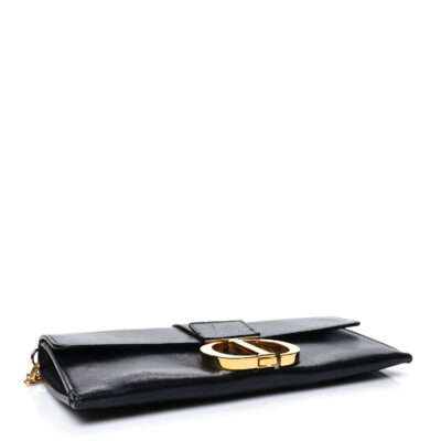 CHRISTIAN DIOR Calfskin 30 Montaigne Chain Pouch Black
