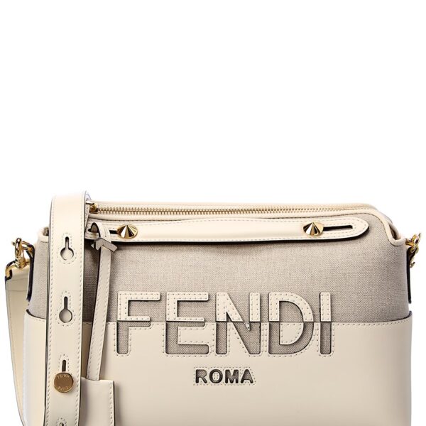 حقيبة كتف متوسطة Fendi By The Way كانفاس جلد