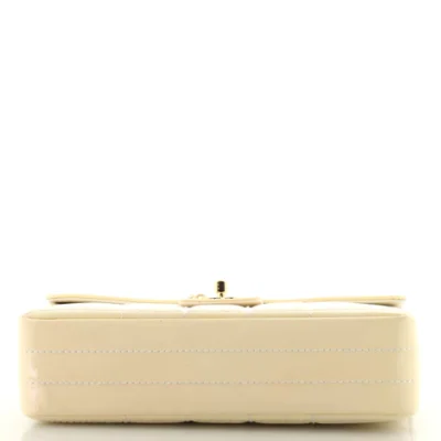 Chanel Chocolate Bar Flap Bag Quilted Patent Medium