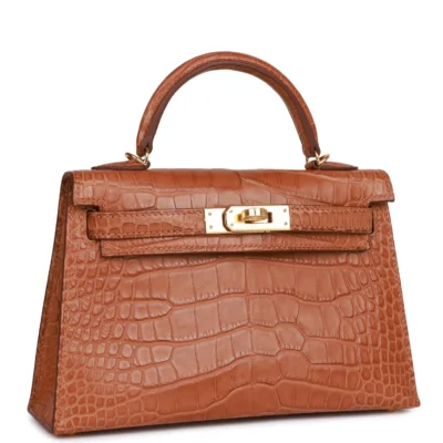 Hermès Kelly Sellier 20cm Gold Matte Alligator Gold Hardware