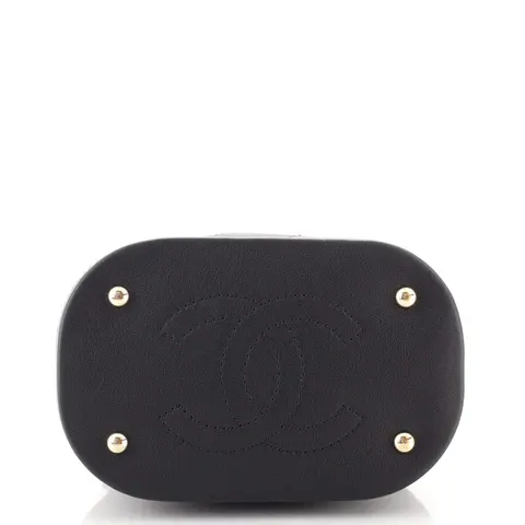 Chanel CC Drawstring Bucket Bag Quilted Calfskin Mini