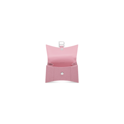 WOMEN'S HOURGLASS XS HANDBAG IN SPARKLING FABRIC IN PINK