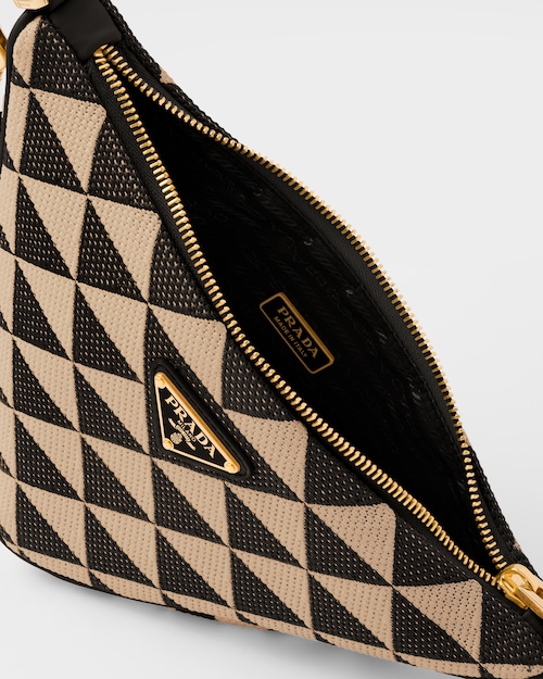 751b012926806df083d77554b8d044a1 Prada 刺绣 织物 Black/Beige 迷你包