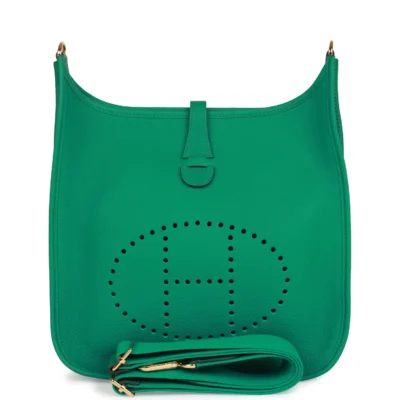 75300f928b70ba76bba50f2b51460ca8 Hermès Evelyne III PM Vert Jade Clemence Gold Hardware