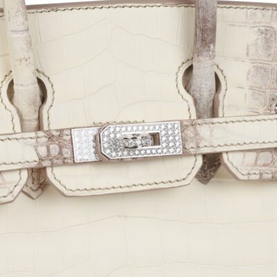 Hermès Birkin 25 Himalaya Niloticus Crocodile Palladium Hardware
