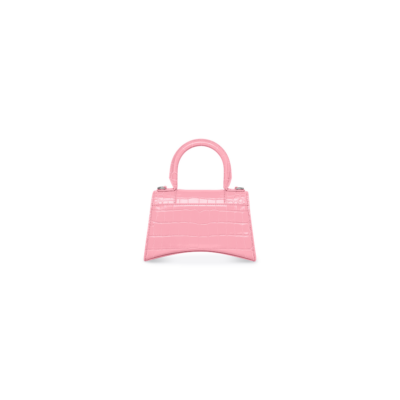 76e41d09474a57697ee8c30e68ad8773 WOMEN'S HOURGLASS XS HANDBAG CROCODILE EMBOSSED IN PINK