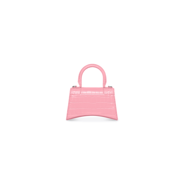 76e41d09474a57697ee8c30e68ad8773 WOMEN'S HOURGLASS XS HANDBAG CROCODILE EMBOSSED IN PINK