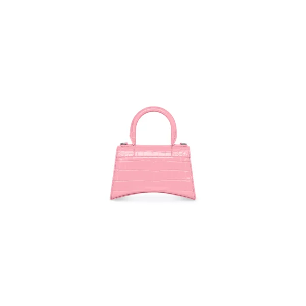 WOMEN'S HOURGLASS XS HANDBAG CROCODILE EMBOSSED IN PINK