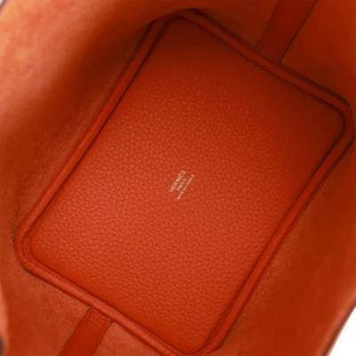 77d9307d39c949a548befad3f7bfe0d0 Hermès Picotin Lock 18 Orange Clemence Gold Hardware