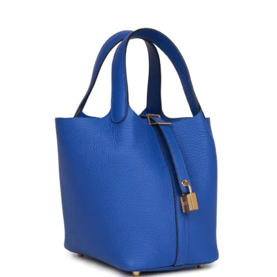 Hermès Picotin Lock 18 Bleu Royal Clemence Gold Hardware