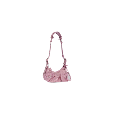 78badcb47ef15f93311016ad75166ffe WOMEN'S LE CAGOLE XS SHOULDER BAG WITH RHINESTONES IN PINK
