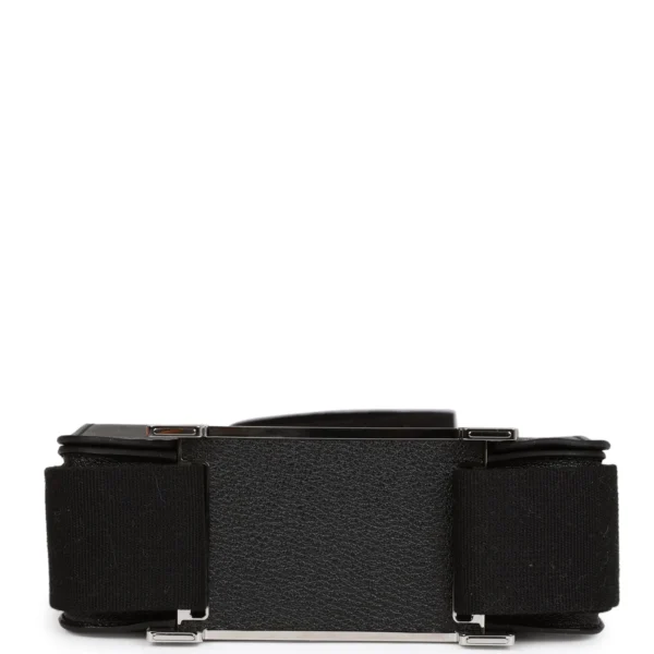 Hermès Geta Black Chevre Palladium Hardware