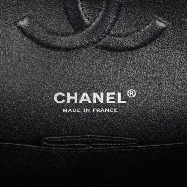 Chanel Medium Classic Double Flap Bag SO Black Crumpled Calfskin Black Hardware