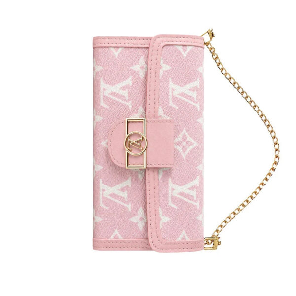 Luxury LV Phone Case with Flip Walle for iPhone 12-18 Pro & Pro Max