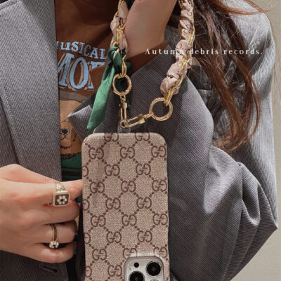 LUXURY CANVAS APPLE IPHONE CASE DETACHABLE SILK SCARF WRISTBAND Roxy New 2