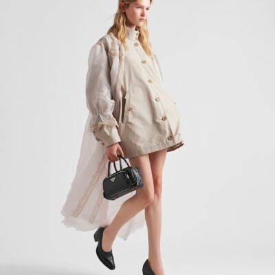 Prada 复古 纳帕皮革 multi-pocket top-handle 黑色 包