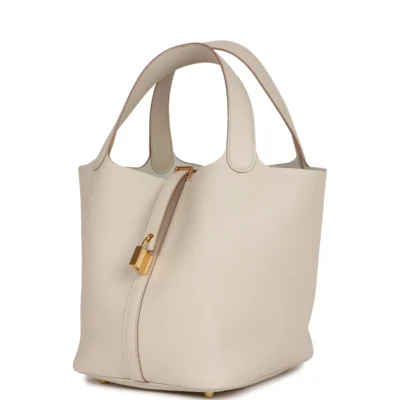 Hermès Picotin Lock 22 Beton Clemence Gold Hardware