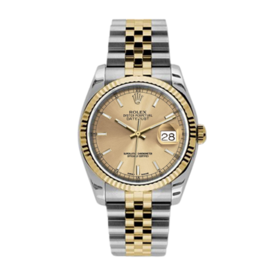 Rolex Datejust 116233-CSJ 36MM Champagne Dial Silver-tone Case
