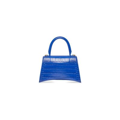 7b62c0fe513a2fc2529fe54338b61fcb WOMEN'S HOURGLASS SMALL HANDBAG CROCODILE EMBOSSED IN ELECTRIC BLUE