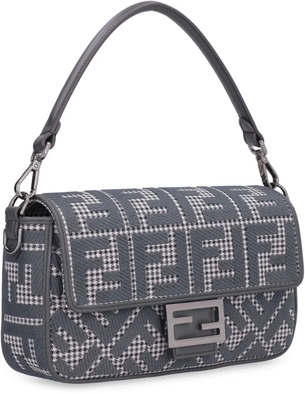 Fendi Baguette FF Embroidered Shoulder Bag