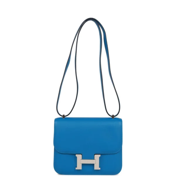 Hermès Constance 18 Mykonos Verso Evercolor Palladium Hardware