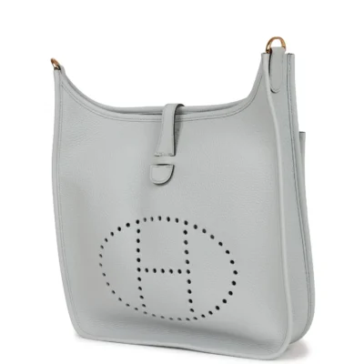 Hermès Evelyne III PM Bleu Pale Clemence Gold Hardware