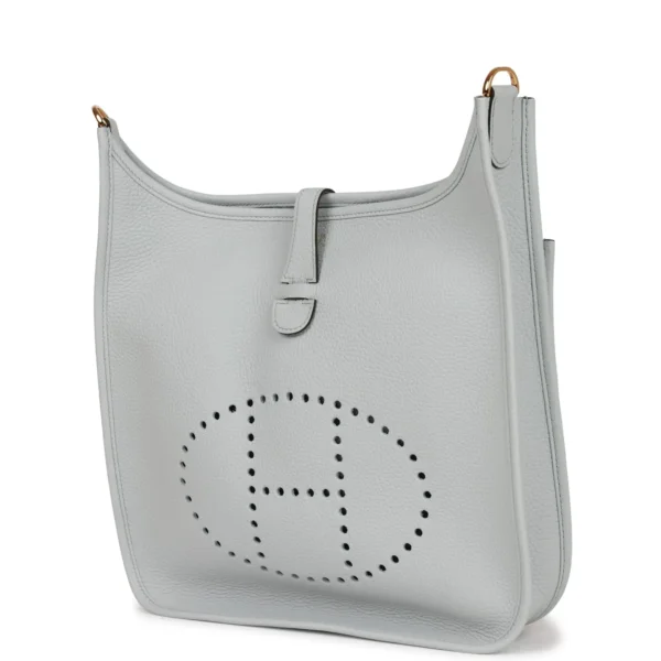 Hermès Evelyne III PM Bleu Pale Clemence Gold Hardware