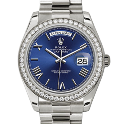 Rolex Day-Date 228349BLRP 40MM Blue Dial Silver-tone Case