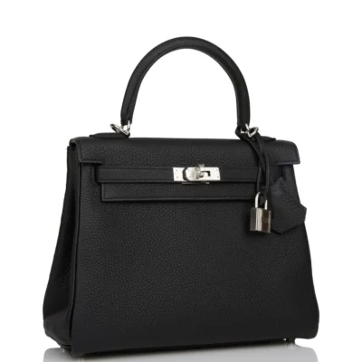 7d41a67ea6bed486336f0b71a1ca03f6 Hermès Kelly Retourne 25 Black Togo Palladium Hardware