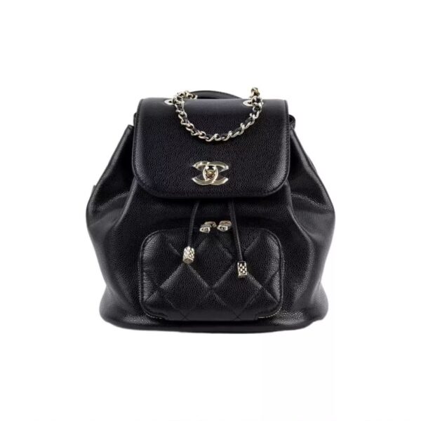 [2022 Fall/Winter New Item] CHANEL Chanel Metallic Logo Logo Drawcord Cover Opening and Closing Cowhide Randsel Rucksack Randsel