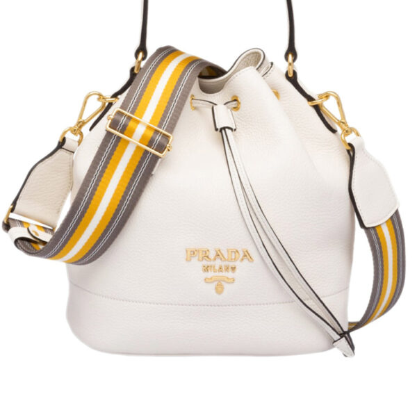 7d9c0028ac52efa9861734e8d36dd416 Prada Leather Bucket Bag in White