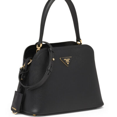 Prada Medium Saffiano Leather Prada Matinée Bag in Black
