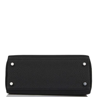 7ed4679f88ca2073caf7848f230e5644 Hermès Kelly Retourne 25 Black Togo Palladium Hardware
